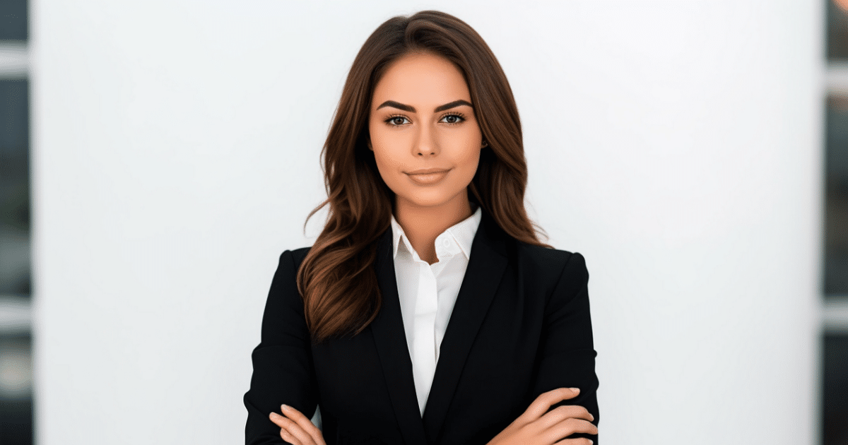 Professional woman in business attire, representing effective online sales strategies and business growth solutions.