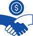 business funding partnership handshake icon representing financial solutions and support for entrepreneurs